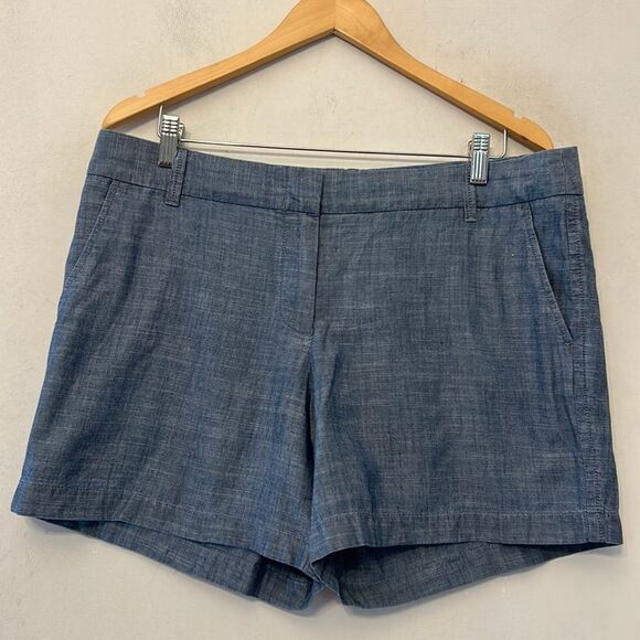 J Crew chambray cotton shorts Size 14 New - Picture 1 of 9